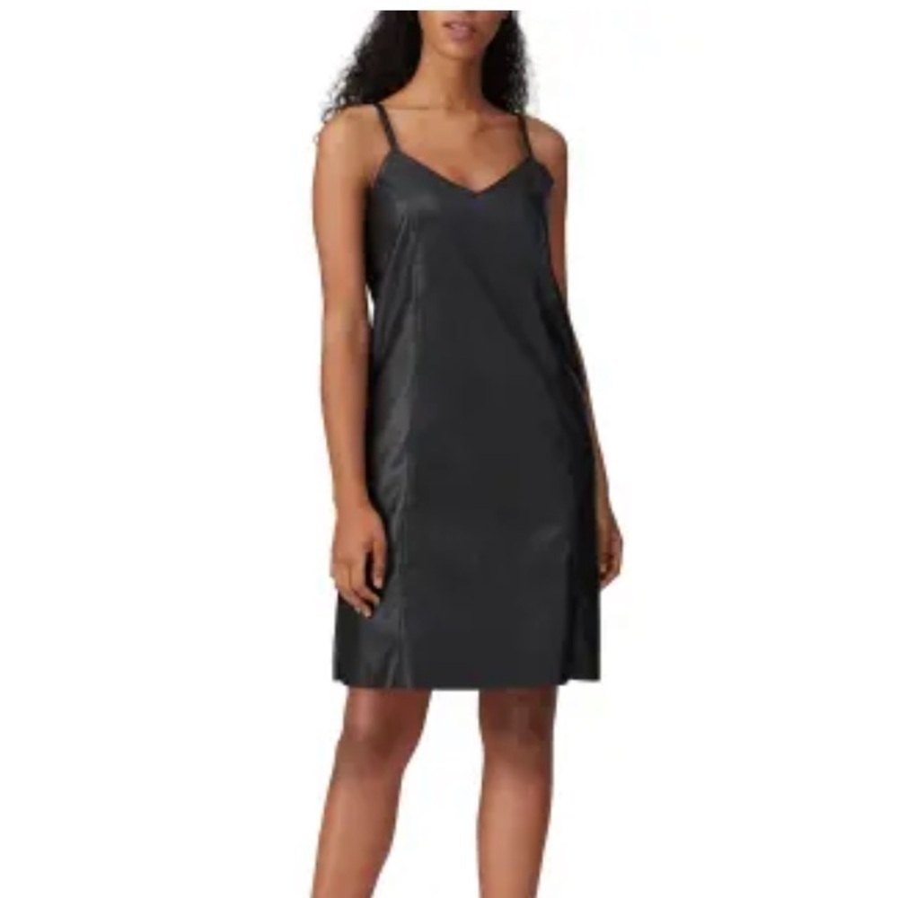 Universal standard ponoma faux leather slip dress sleeveless